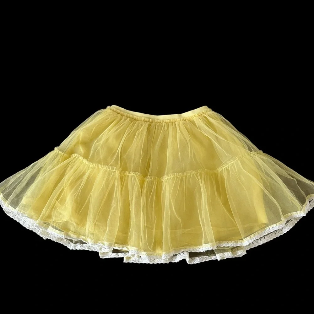 Mini Boden 11-12 years Girls Yellow Tulle Tiered Pull On Skirt‎ Easter Wedding